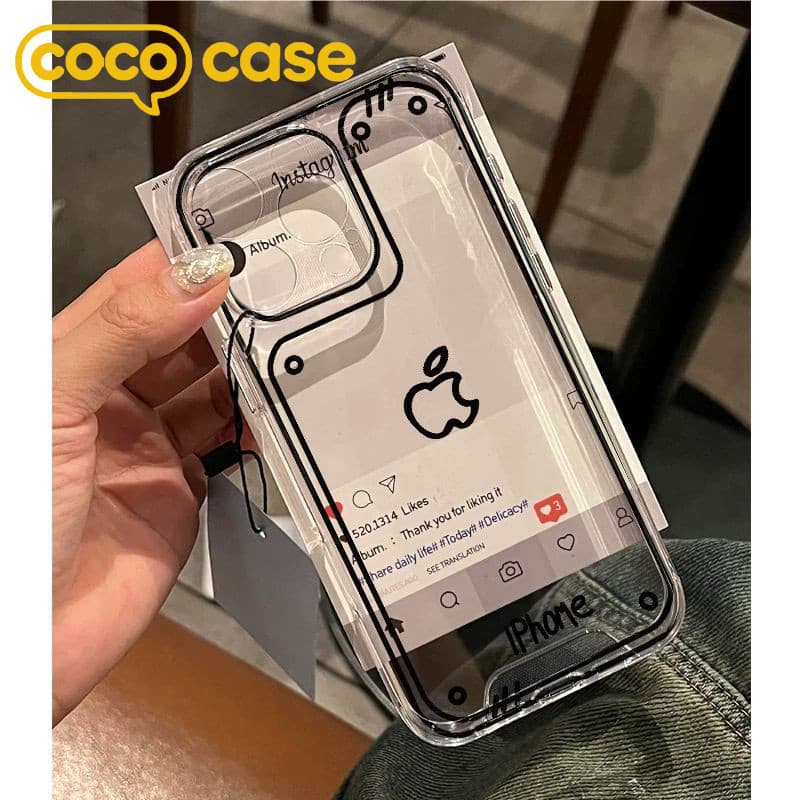 เคสไอโฟน เคส iPhone 17/17 Pro/17 Pro Max 16 15 14 13 12 11 X XS 8 7 Plus แบบใส ลายเส้นเรียบง่าย – ใสสะอาด ไม่หมอง รูปที่ 1