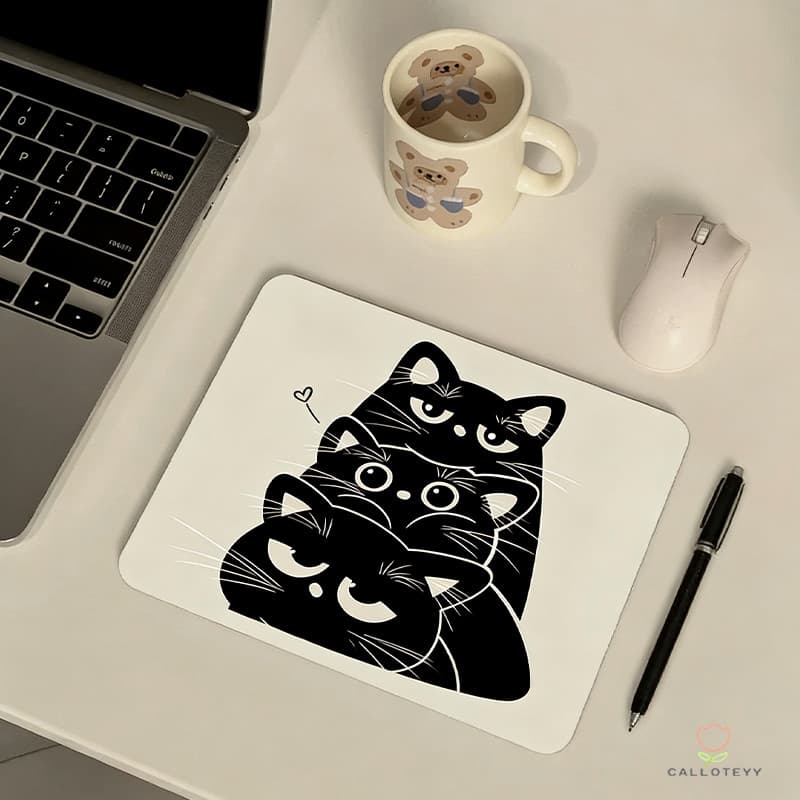 แผ่นรองเม้าส์ Mouse Pad กันน้ำ ลายการ์ตูน แผ่นรองเมาส์น่ารัก แผ่นรองเมาส์เล็ก แผ่นรองเมาส์ลายแมวการ์ตูน ซักได้ มีฐานกันล รูปที่ 5
