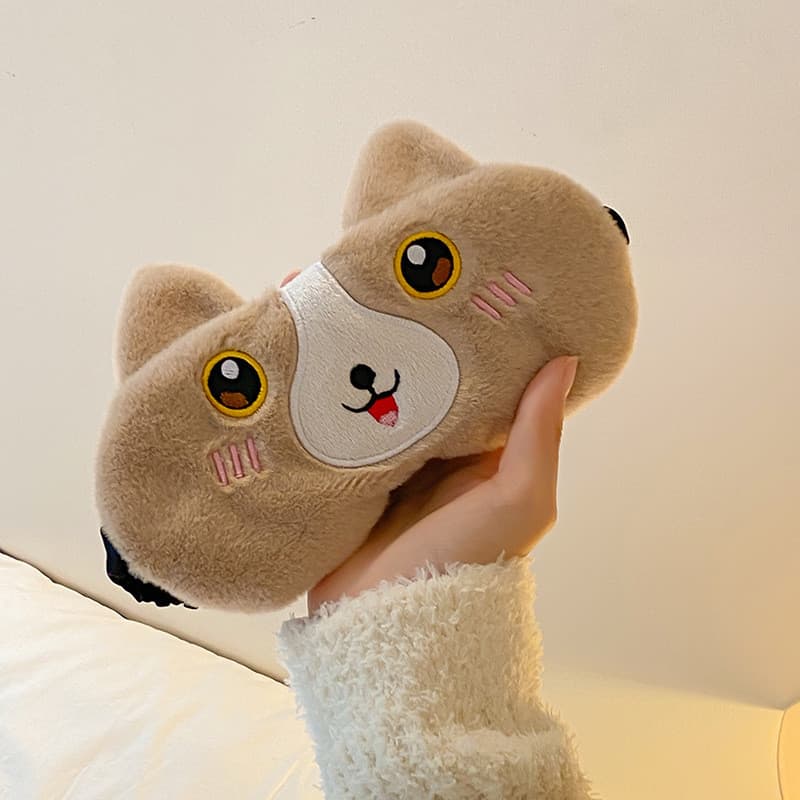 น่ารักการ์ตูนตุ๊กตาตาหน้ากากชายหญิงนอนแรเงาทุ่มเทไม่มีความดันตาไม่บีบหูช่วยนอนป้องกันดวงตาบรรเทาไขมันตา รูปที่ 9