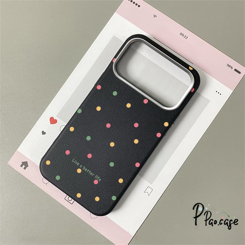 เคสไอโฟน17 16 เคสหนังวัว ลายจุดสีสดใสฮิต สำหรับiPhone 17 13 AIR 14 15 16 12 11 Pro Max 7 8 14 15 16 Plus XR X SE 2 3 รูปที่ 5