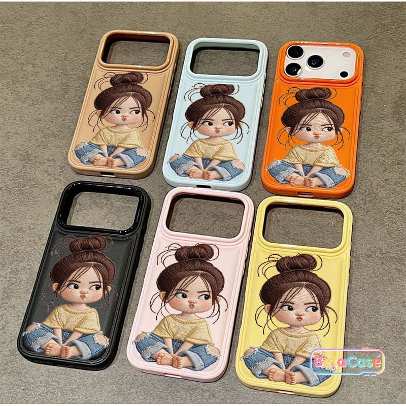 เคสโทรศัพท์ลายเด็กผู้หญิงหน้าบึ้งน่ารัก Case iPhone 17 16 15 14 13 12 11 11 11pro 15plus รูปที่ 2