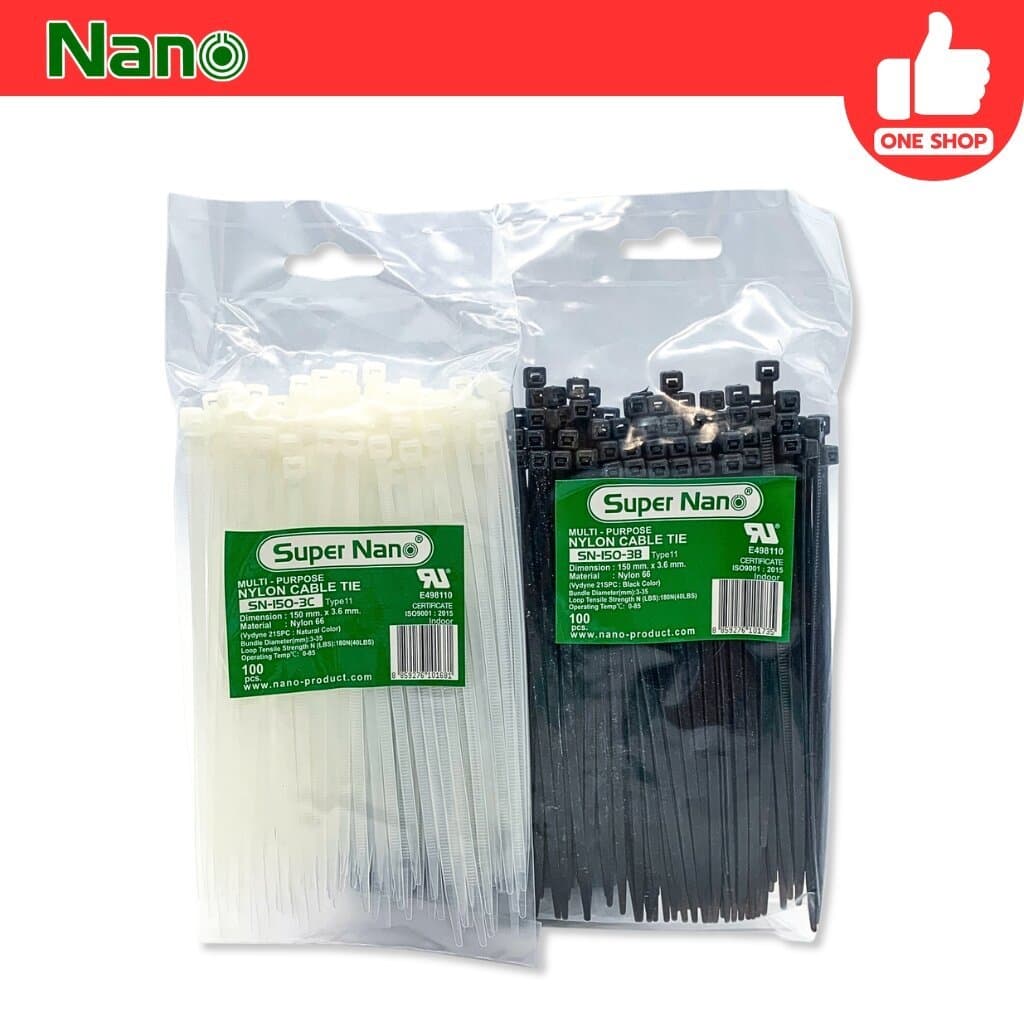 NANO เคเบิ้ลไทร์ หนวดกุ้ง 4",6",8" Cable tie สายรัด รูปที่ 3