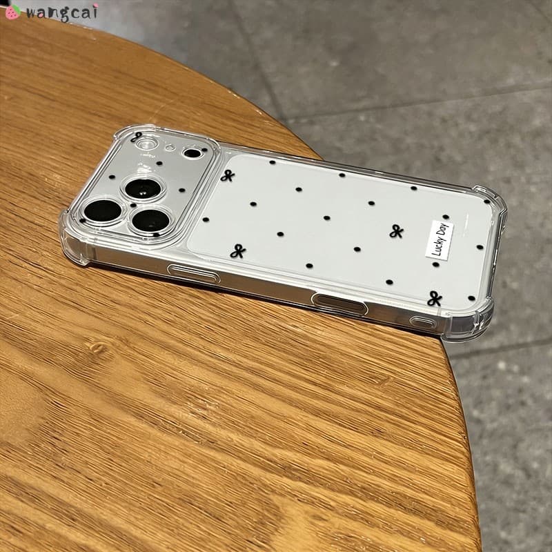 สําหรับ OPPO Reno 15 15C 15F 14F 14 ProMax Mini ค้นหา X9 X9S X8S X8 Pro Ultra Plus 5G 4G เคสโทรศัพท์สีดํา Polka Dot Bow Bowknot โปร่งใส Anti Fall Soft ปลอกกรณีฝาครอบ รูปที่ 8
