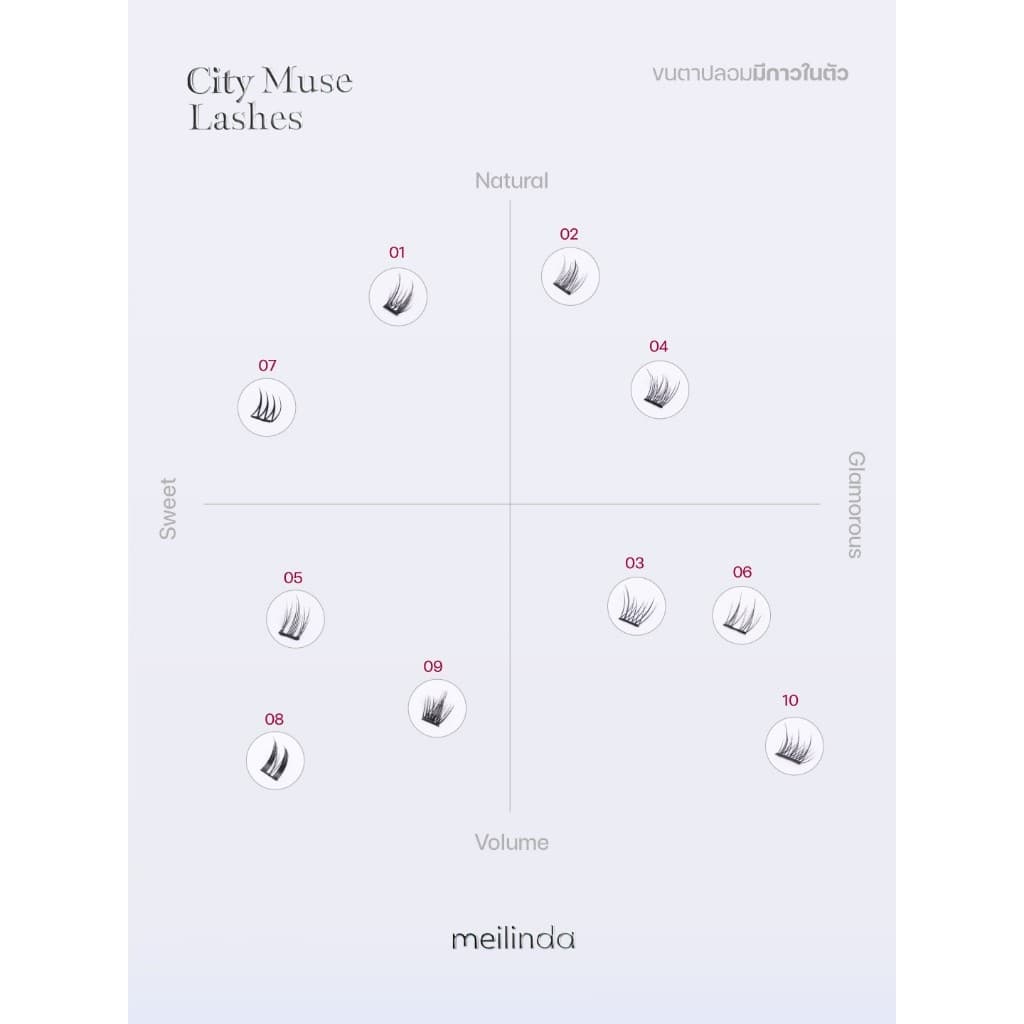 Meilinda City Muse Lashes ขนตาช่อ ติดง่าย ลุคธรรมชาติ สายหวาน สายเกาหลี รูปที่ 4