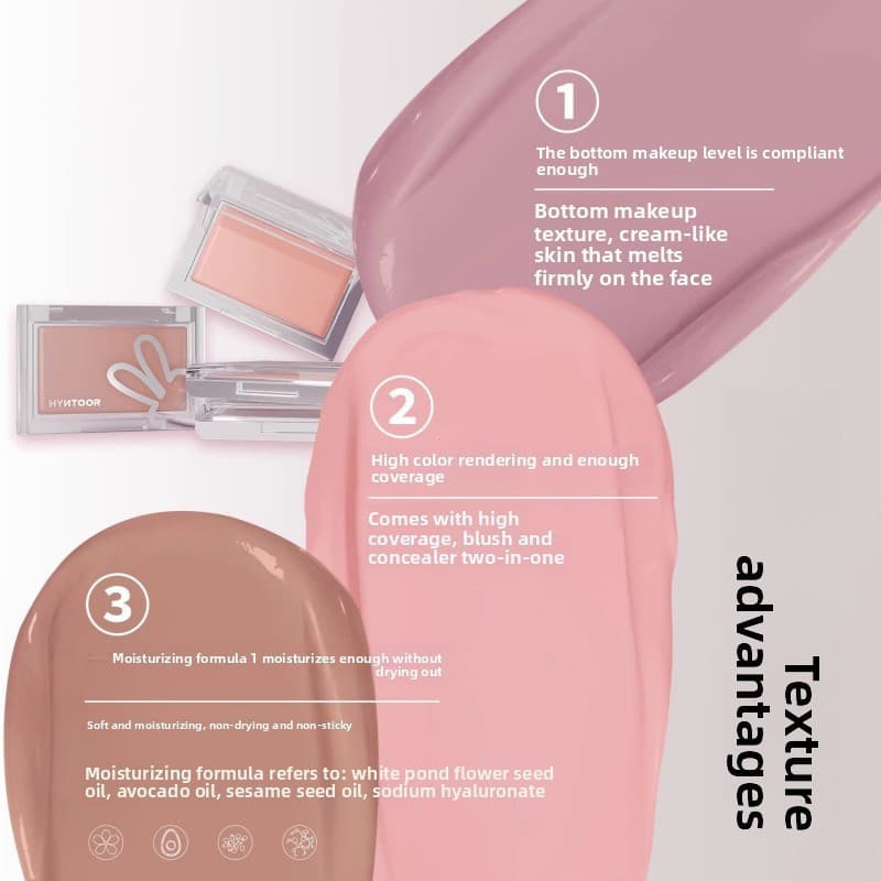 HYNTOOR Blush Plate Brightening Advanced Saturation Contraction สีขยายบรรยากาศแบบพกพา Monochrome Blush Plate รูปที่ 6