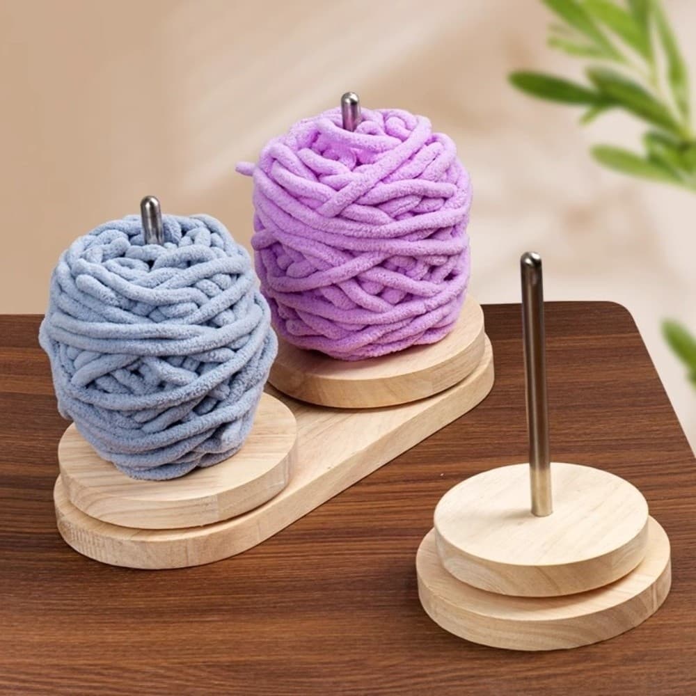 GUTHOP เครื่องมือหมุนเส้นด้าย, ขนสัตว์ไม้ที่ถอดออกได้กรอบแกนไขลาน, ทนทานแบบพกพาผู้ถือเส้นด้ายถักโครเชต์ รูปที่ 4