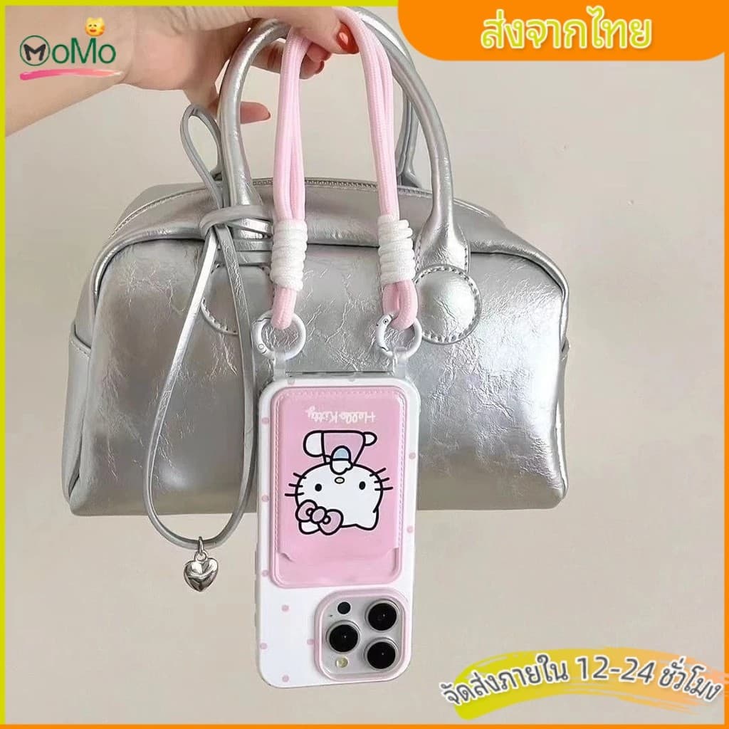 MOMO เคสสำหรับIPhone 16 15 14 13 12 11 Pro Max 7Plus 8 7 Plus X XR XS Max เคสไอโฟน น่ารักโบว์สีชมพูแฟชั่นการ์ตูนดูเดิล รูปที่ 5