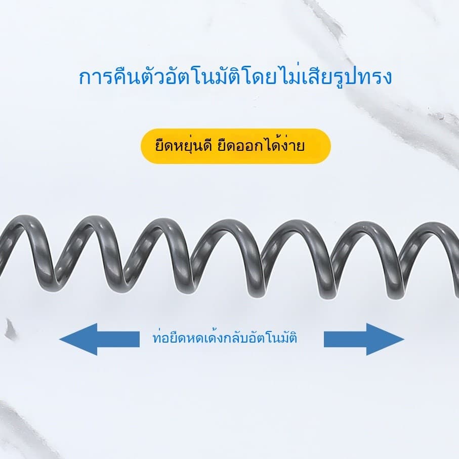 หัวฉีดชำระ ชุดฉีดชำระ แรงดันสูง สายฉีดชำระ แบบสปริง ยาว 2เมตร 3เมตร ท่ออาบน้ำแบบยืดหดได้ ชุดปืนฉีดชำระสแตนเลสชักโครก รูปที่ 6