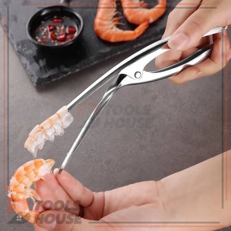 ก้ามกุ้งสแตนเลส คีมแกะเปลือกกุ้งสแตนเลส คีมแกะเปลือกหอย ปลอดภัยและไม่ก่อให้เกิดมลพิษ ป้องกันเล็บเสียหาย รูปที่ 8