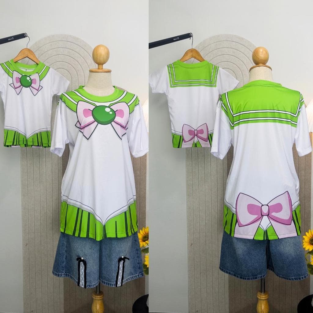 เสื้อผ้ายืด แฟชั่นผู้หญิง คอสเพลย์ ลายนักเรียนญี่ปุ่น อนิเมะ 5 สาวตัวแทนดังจันทร์ เซลามูน เซล่า ผ้าไมโครใส่สบาย รูปที่ 5