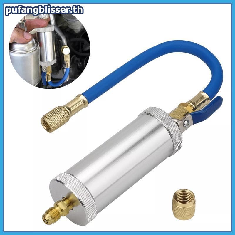 PUSER R12 R134A R22 เครื่องปรับอากาศรถฉีดน้ํามันย้อมเครื่องมือฉีด 2 ออนซ์ 1/4 "น้ํามันเหลวบริสุทธิ์ Coolant Filler Tube. รูปที่ 2