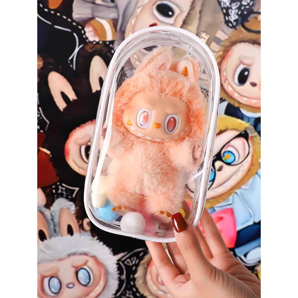 กระเป๋าใส่ลาบูบู้ Labubu กันฝุ่น ขนาด 13/18 /19ซม. กระเป๋า ใสพิเศษ ถุงใส่ลาบูบู้ PVC แบบใส รูปที่ 8