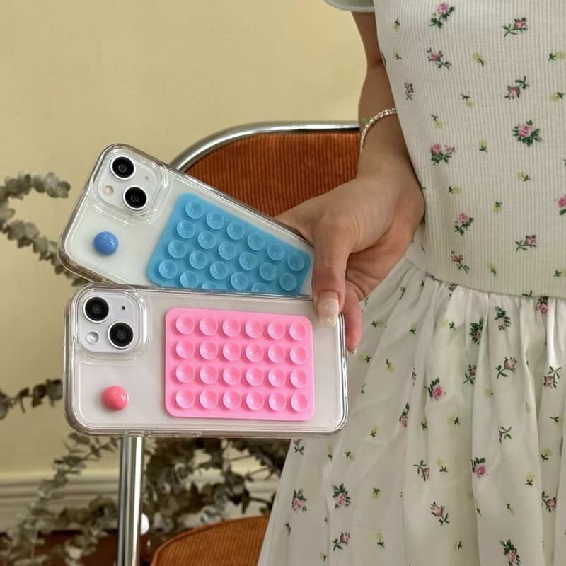 แผ่นซิลิโคนแปะมือถือ ไม่ต้องใช้กาว ติดได้ 2 ด้าน ใช้ซ้ำได้ Silicone Suction Phone Case รูปที่ 2