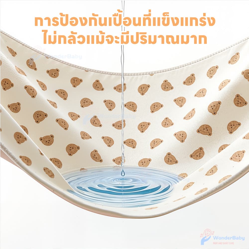 WONDERBABY แผ่นรองฉี่เด็ก ผ้ารองฉี่เด็กแรกเกิด ระบายอากาศ ผ้ารองฉี่เด็ก กันน้ำ ผ้ายางรองฉี่เด็กแรกเกิด รูปที่ 4