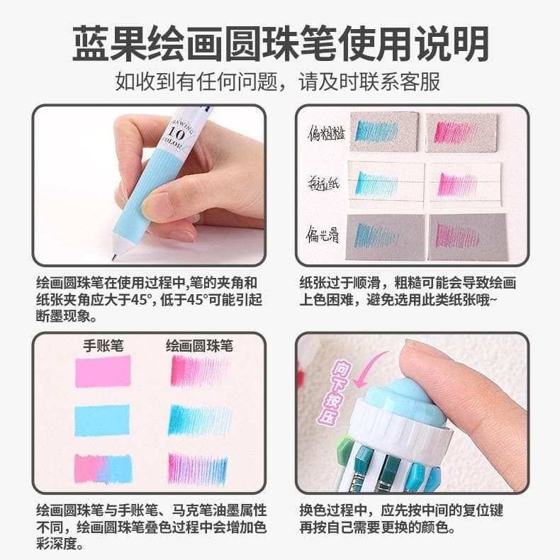 88 สีหลากสีปากกาลูกลื่นชุด10สีต่อปากกา0.8มิลลิเมตรเขียนวาดแฮนด์เมดวารสารศิลปะ รูปที่ 9