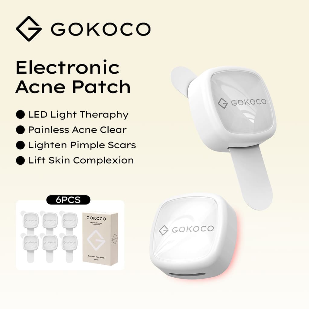 GOKOCO แผ่นแปะสิวอิเล็กทรอนิกส์ LED Light Therapy Lighten Pimple Scars เห็นผลที่มองเห็นได้ใน 8 ชั่วโมง