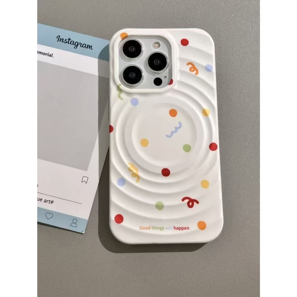 สินค้า ! เคสโทรศัพท์ลายคลื่นและจุดสีสดใสสุดคลาสสิค! เคส iPhone 17/16/15 Pro Max/14/13/12/11 มีฟังก์ชันแม่เหล็ก รูปที่ 2