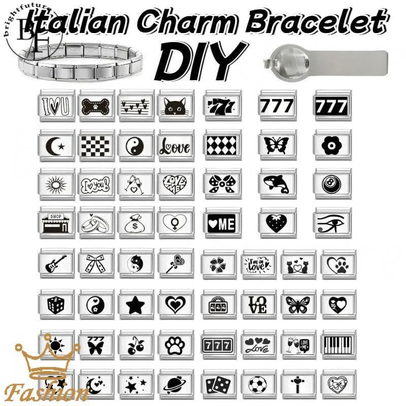แกะสลัก Checkerboard 777 สร้อยข้อมือ Charm อิตาเลี่ยน Fit 9 มม.สร้อยข้อมือสแตนเลส DIY เครื่องประดับทําอุปกรณ์เสริม Retro บุคลิกภาพโมดูลสร้อยข้อมืออุปกรณ์เสริม รูปที่ 1