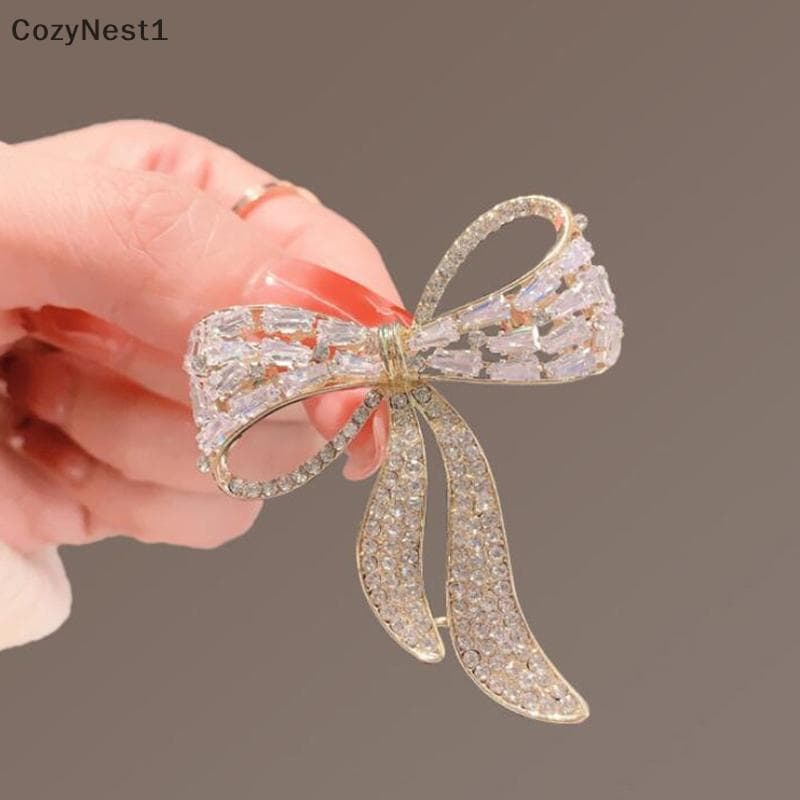 Bow Tie Rhinestone เข็มกลัดหญิงบุคลิกภาพแฟชั่น Pin ชุด Anti-light Corsage เครื่องประดับของขวัญ null รูปที่ 1