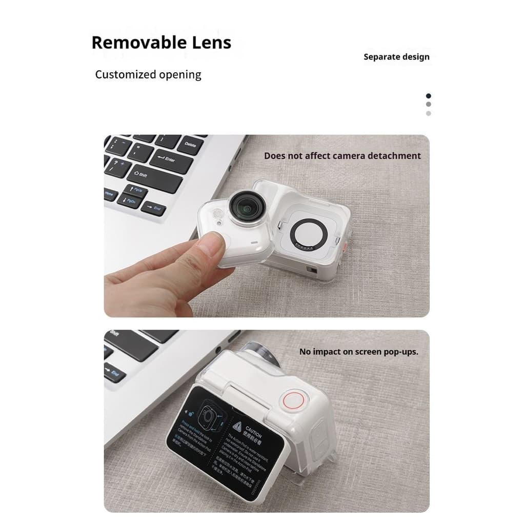 สําหรับ Insta360 Go Ultra TPU Clear เคสป้องกันเชือกป้องกันการสูญหายโปร่งใสฝาครอบเลนส์ป้องกันรอยขีดข่วนครอบคลุมสําหรับ Insta360 Go Ultra รูปที่ 6