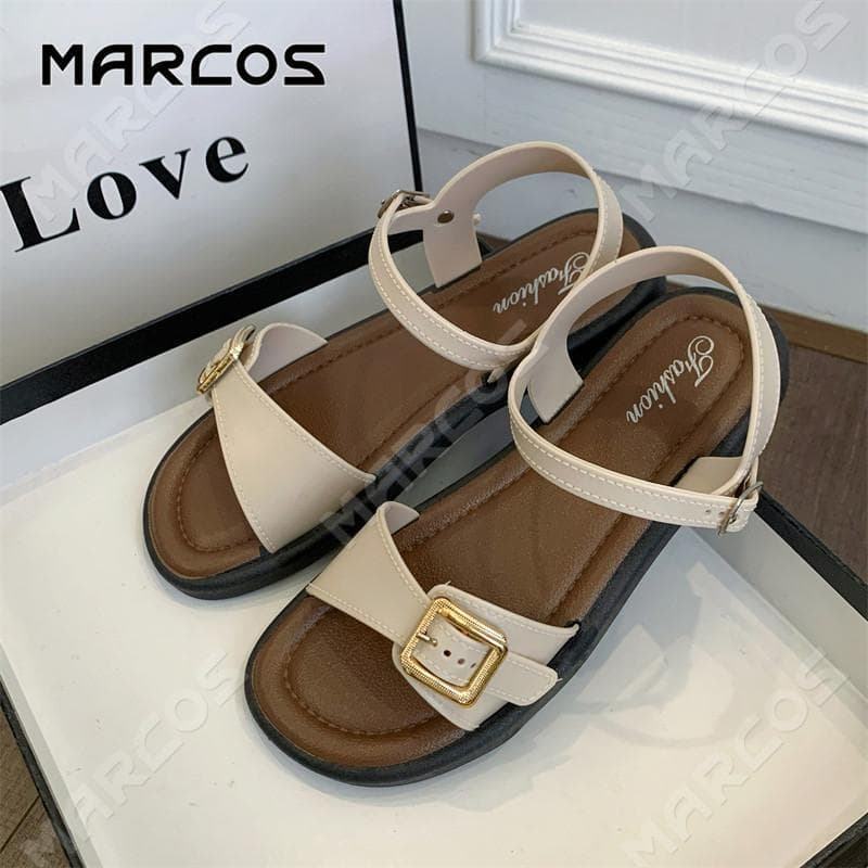 MARCOS รองเท้าแตะผู้หญิง พื้นนุ่ม ตกแต่งโลหะ รองเท้าแฟชั่นผู้หญิง ป้องกันลื่น สวมใส่สบาย รอง เ ทา แตะผู้หญิง #10 รูปที่ 3