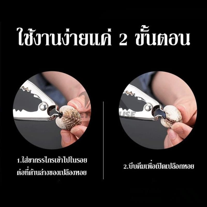 ที่แกะหอย คีมแกะหอย ที่หนีบปู ที่แกะหอยแครง 2IN1 คีมเปิดหอยแครง ของใช้ห้องครัว วัสดุสแตนเลสอย่างดี รูปที่ 8