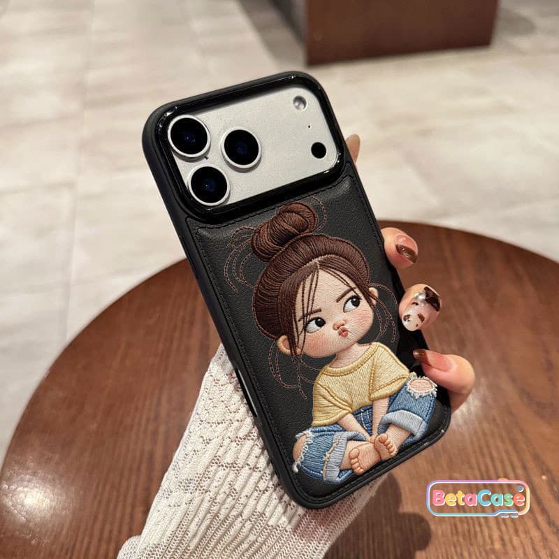เคสโทรศัพท์ลายเด็กผู้หญิงหน้าบึ้งน่ารัก Case iPhone 17 16 15 14 13 12 11 11 11pro 15plus รูปที่ 5