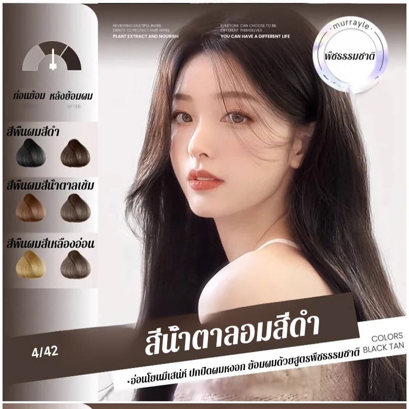 ครีมย้อมผมที่ไม่ระคายเคือง ครีมย้อมผมแบบหวีผม ย้อมผม ยั่งยืน ย้อมทันที ย้อมผมจากพืช ความงาม ปิดผมขาว ผมหงอก ย้อมผม รูปที่ 3