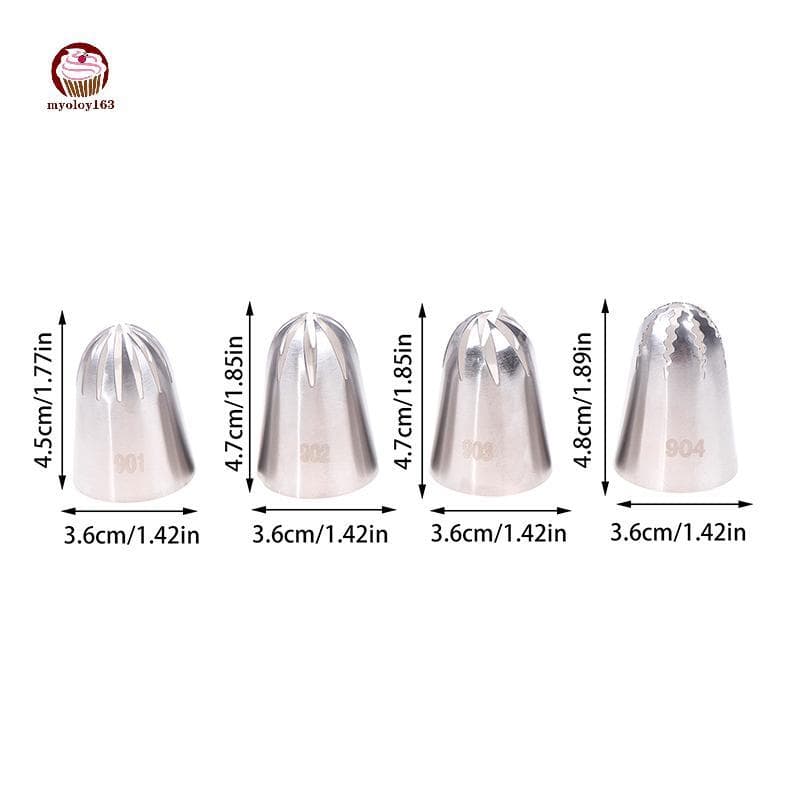 ของฉัน 901 902 903 902 สแตนเลสขนาดใหญ่ปิดดาวท่อหัวฉีดครีมไอซิ่งเคล็ดลับเค้ก ฉ ออนดานท์ ครัวเบเกอรี่เครื่องมือ ไทย รูปที่ 5