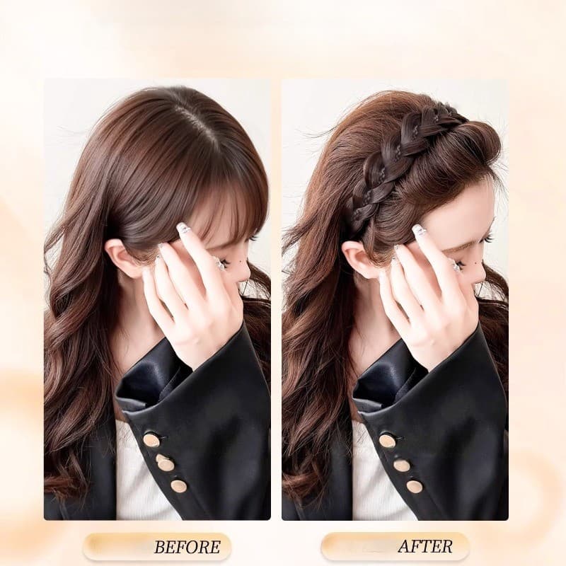 โบว์ผมปลอม สายรัดผมมีแม่เหล็ก โบว์ผมกบเหลี่ยม/กระดูกปลา ยาวสูงหน้าผาก สายรัดผมแม่เหล็ก สร้างทรงม้าหาง อุปกรณ์ตกแต่งผม รูปที่ 4