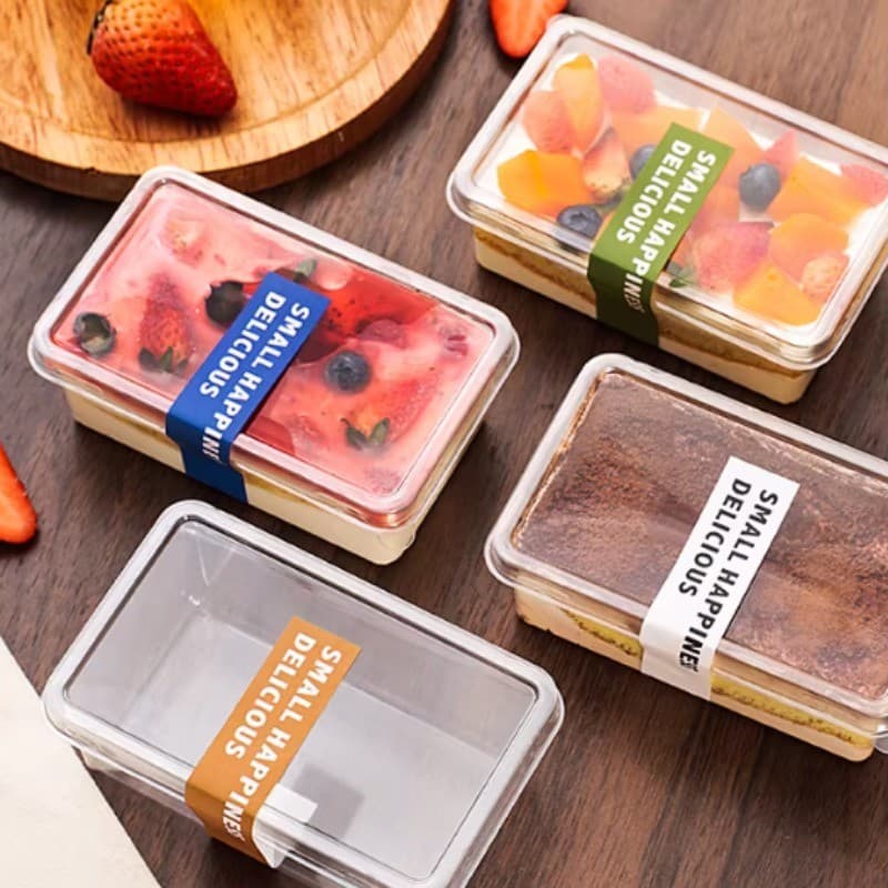 50ใบ กล่องขนม กล่องเค้ก PET ใส มีช้อน มีฝา สำหรับเค้ก สำหรับทิรามิสุ ร้านขายเค้ก รูปที่ 3