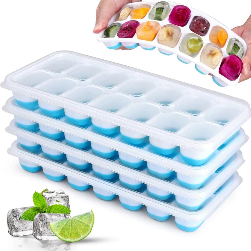 COZII ม่พิมพ์น้ำแข็ง ที่ทำน้ำแข็ง ถาดทำน้ำแข็ง14 ช่อง ฟู้ดเกรด Ice Maker ถาดน้ำแข็ง พิมพ์ซิลิโคนบล๊อก Food Grade พร้อมฝ รูปที่ 1