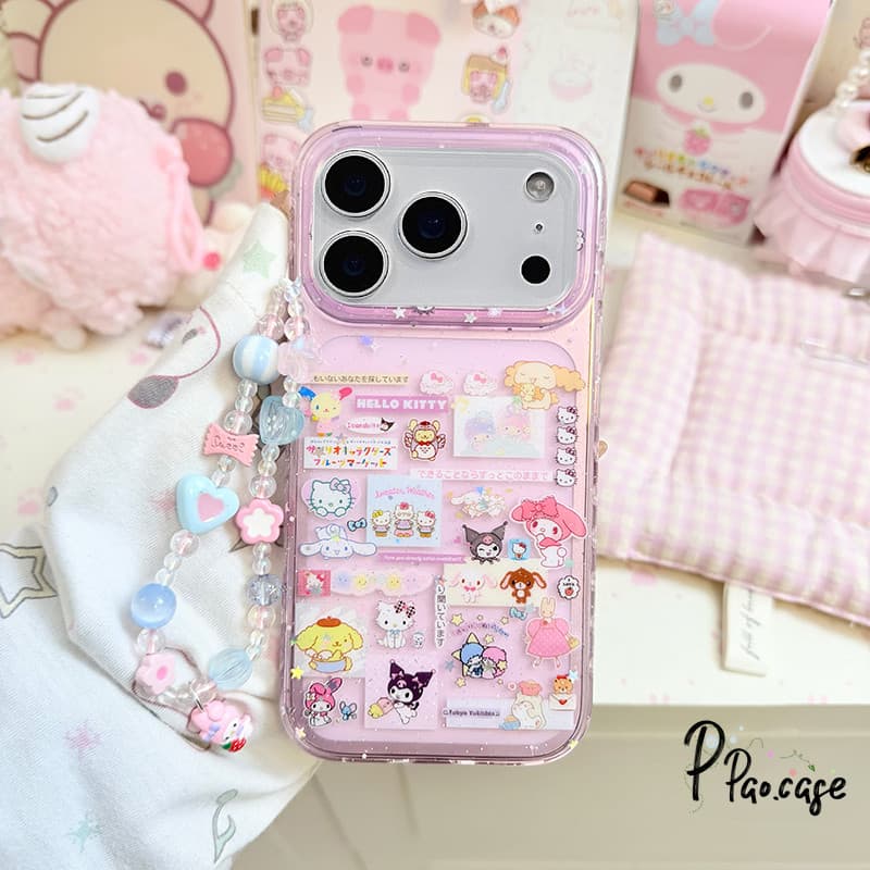 เคสไอโฟน13 15 17 เคสผงวาว ลายMelody Miffyสีชมพูฮิต สำหรับ IPhone 17 16 11 13 14 12 15 Pro Max Air 14 7 8 15 16 Plus XR X รูปที่ 1