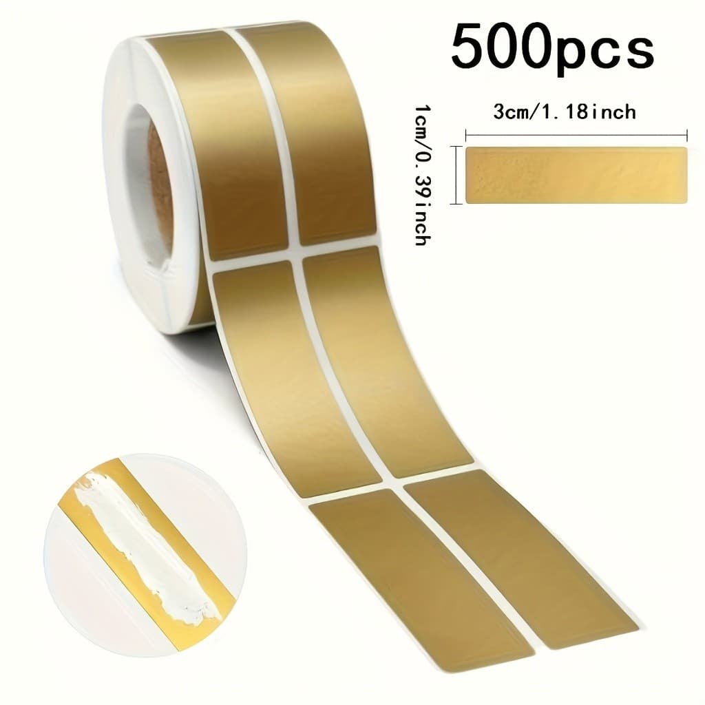 500 ม้วน 1*3 ซม.Golden Silvery Scratch สติกเกอร์สี่เหลี่ยมผืนผ้าอุปกรณ์สํานักงาน DIY Party Event ของขวัญ Scratch Card ป้ายรางวัลสติกเกอร์ รูปที่ 2