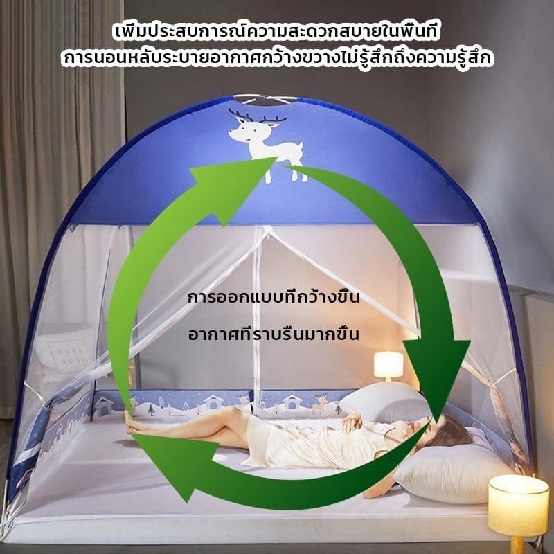CORNER มุ้งกันยุง 2 ประตู มุ้งเดี่ยว/ใหญ่/ใหญ่พิเศษ ป้องกันยุง ติดตั้งง่าย พับเก็ 4/5/6ฟุตสินค้าขายดี มีราคาส่ง รูปที่ 7