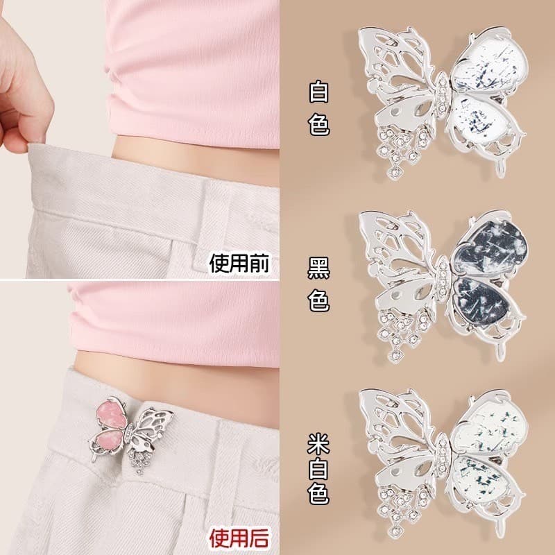 ตะขอปรับเอวกางเกง รูปผีเสื้อคริสตัล ตะขอลดเอวกางเกง ไม่ต้องเย็บ สินค้า ในไทย เก็บโค้ดจัด รูปที่ 9