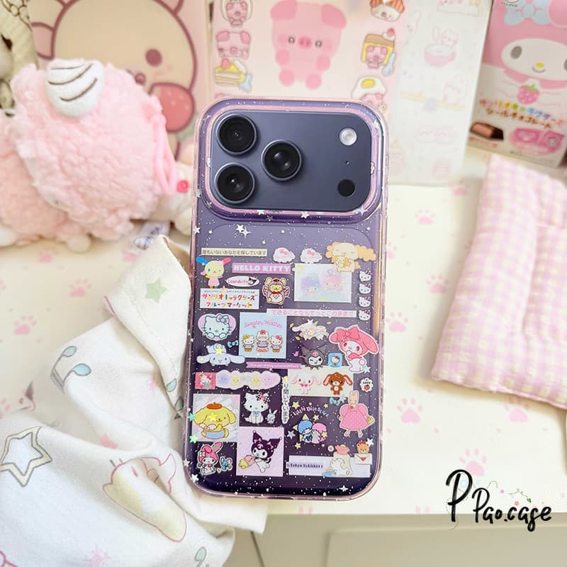 เคสไอโฟน13 15 17 เคสผงวาว ลายMelody Miffyสีชมพูฮิต สำหรับ IPhone 17 16 11 13 14 12 15 Pro Max Air 14 7 8 15 16 Plus XR X รูปที่ 4