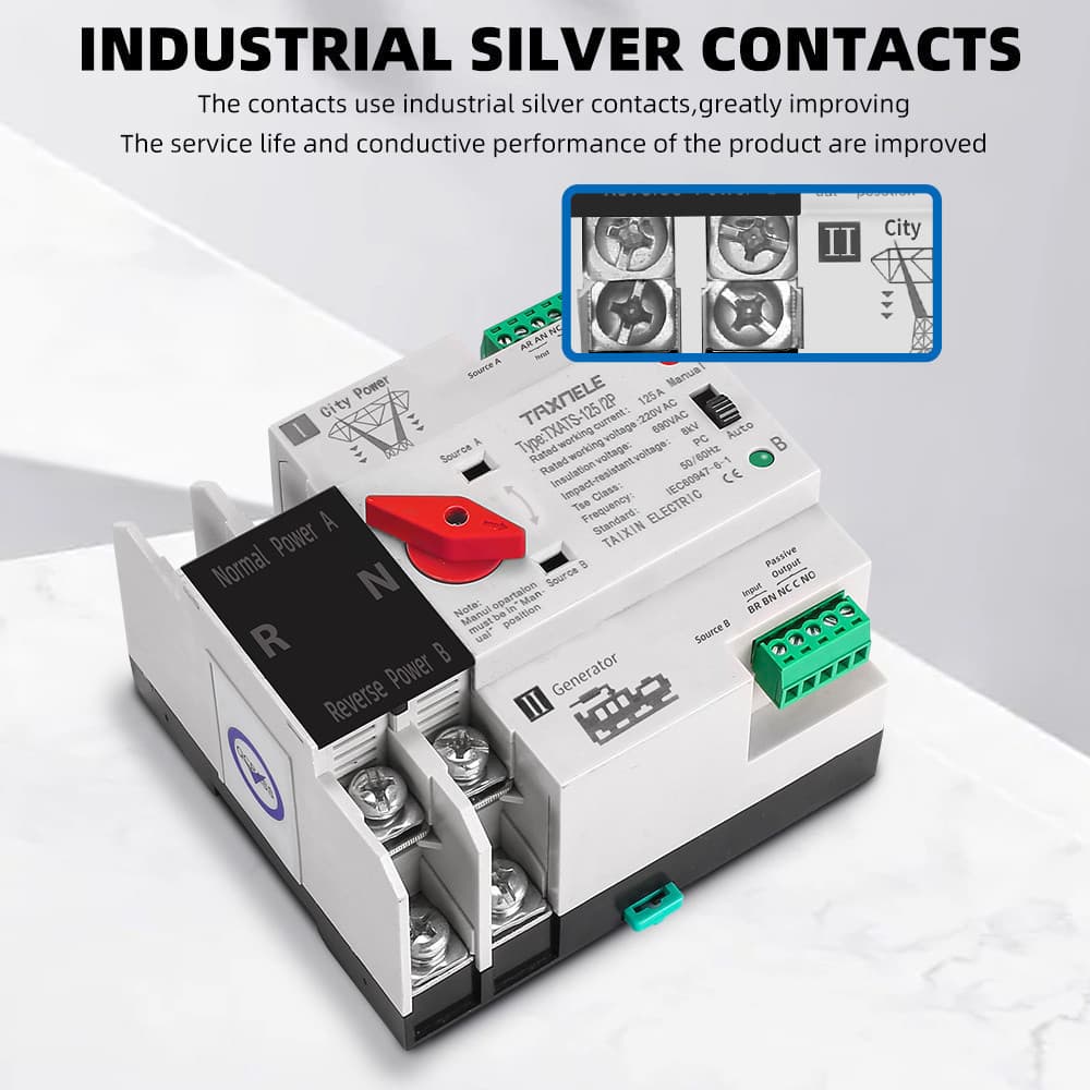 ATS สลับไฟ ATS Automatic Dual Power Transfer Switch 2P 63A/100A สลับไฟเร็ว น้อยกว่า 30ms รูปที่ 4
