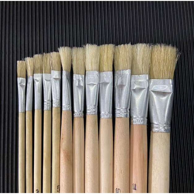 S0208 พู่กัน แปรงทาสี ด้ามไม้ แท่งยาว สำหรับระบายสีน้ำมัน มีหลายเบอร์ สีอะคริลิค วาดภาพศิลปะ งานDIY รูปที่ 5