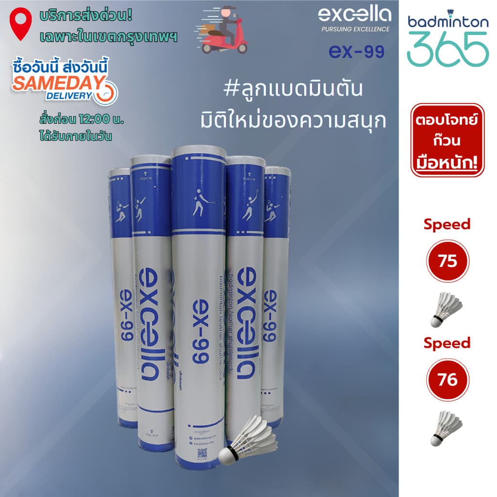 ลูกแบดมินตัน EXCELLA EX-99 ลูกแบดมินตัน มิติใหม่ของความสนุก ตอบโจทย์ ก๊วนมือหนัก! รูปที่ 2