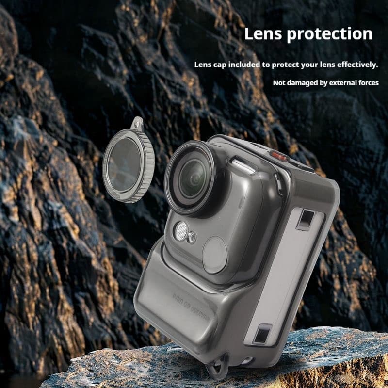 สําหรับ Insta360 Go Ultra TPU Clear เคสป้องกันเชือกป้องกันการสูญหายโปร่งใสฝาครอบเลนส์ป้องกันรอยขีดข่วนครอบคลุมสําหรับ Insta360 Go Ultra รูปที่ 3