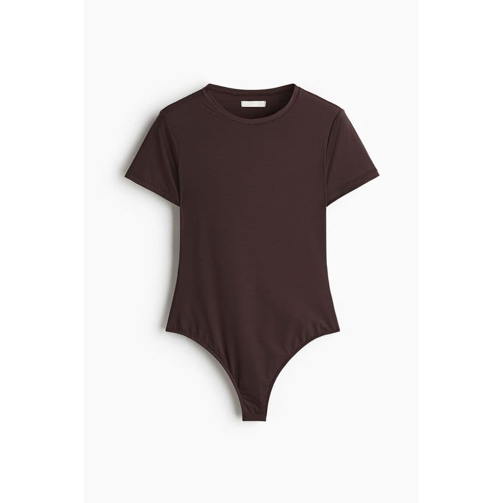 H&M บอดี้สูทไมโครไฟเบอร์แขนสั้น Women Short-sleeved microfibre body 1306119_1 รูปที่ 5