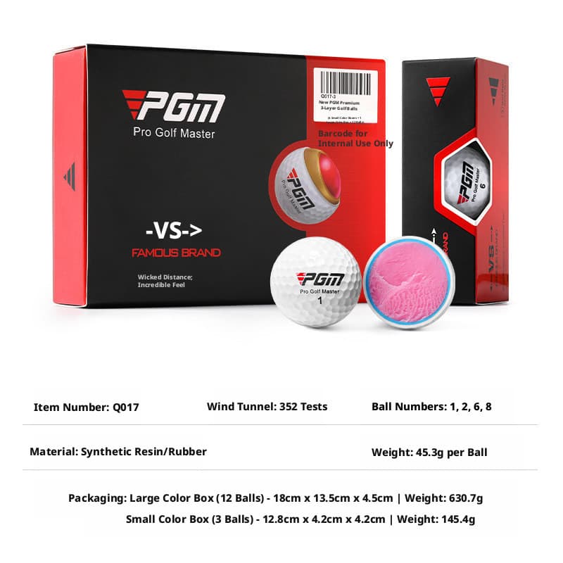 PGM ลูกกอล์ฟ 3 ชั้น 3-Piece Golf Ball Q017-2 | Sarin เด้งสม่ำเสมอ ซ้อม/ออกรอบ แพ็ก 3/12 ลูก รูปที่ 4