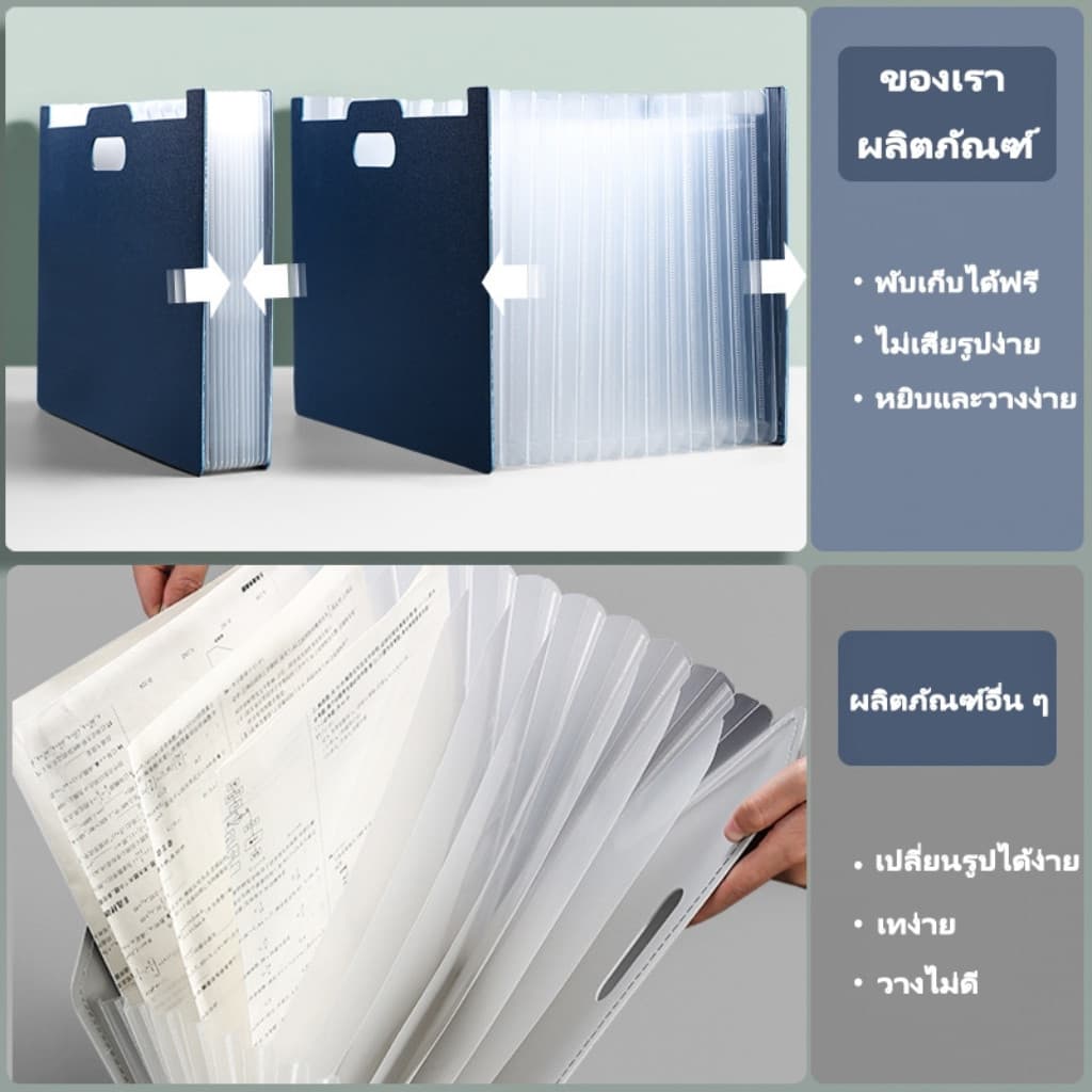 กระเป๋าใส่เอกสารตั้งโต๊ะขนาด A4 แบบขยายได้ - กระเป๋าใส่เอกสาร กล่องใส่เอกสาร แฟ้มเอกสาร อุปกรณ์สำนักงาน รูปที่ 6