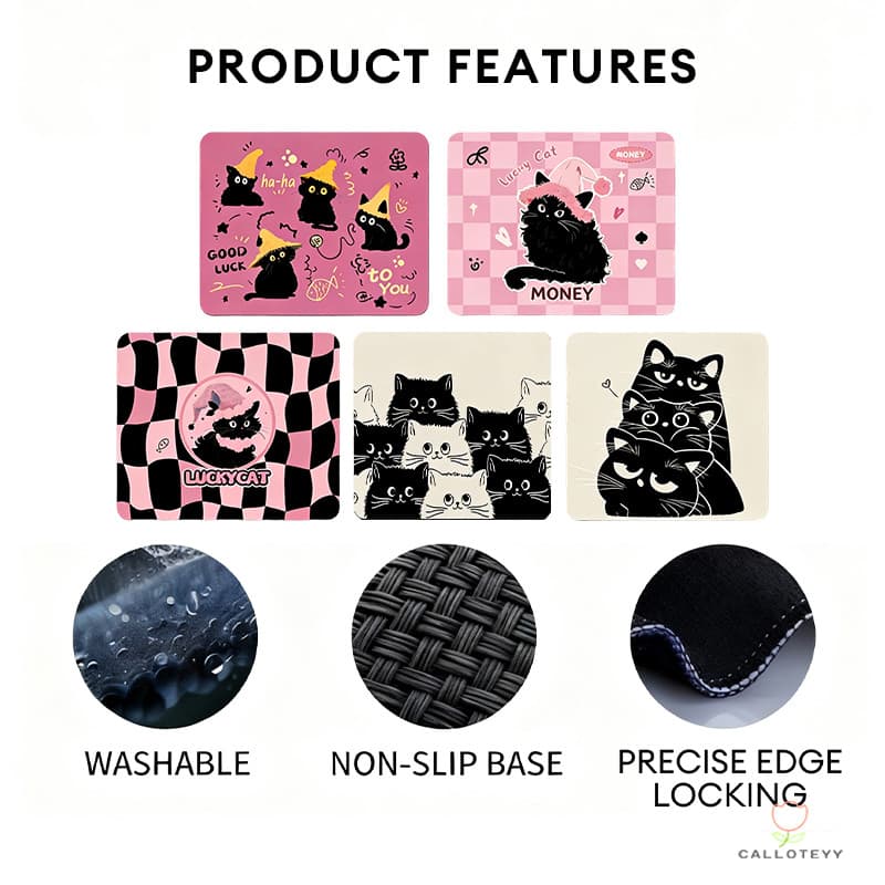 แผ่นรองเม้าส์ Mouse Pad กันน้ำ ลายการ์ตูน แผ่นรองเมาส์น่ารัก แผ่นรองเมาส์เล็ก แผ่นรองเมาส์ลายแมวการ์ตูน ซักได้ มีฐานกันล รูปที่ 7