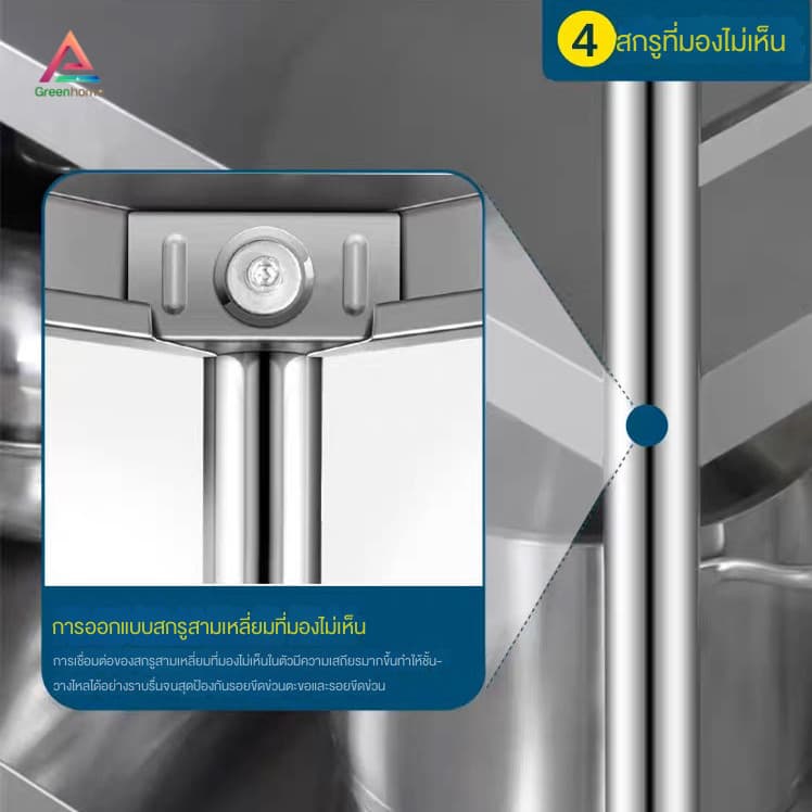 จัดส่งจากไทยชั้นวางของ ชั้นวางของสแตนเลส ไม่เป็นสนิมง่าย แข็งแรง ทนทาน มีให้เลือกหลายขนาด รูปที่ 4
