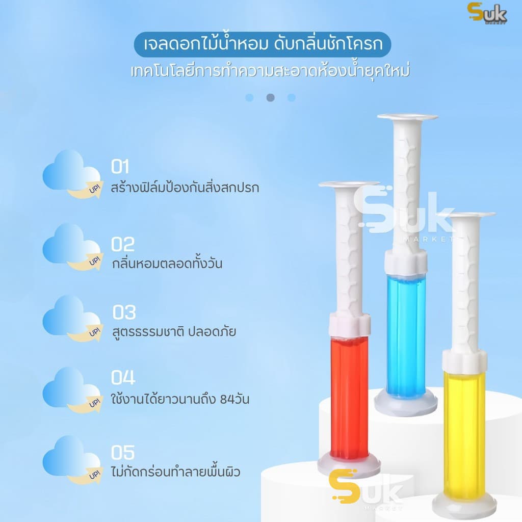 เจลดับกลิ่นชักโครก ของแท้เจลดับกลิ่นในโถส้วม เจลหอมติดชักโครก ก้อนดับกลิ่น เจลดับกลิ่นห้องน้ำ แปรงขัด โถส้วม รูปที่ 7
