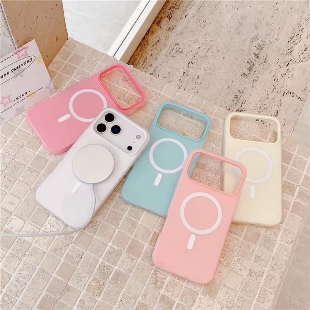 POPAAฟรอสต์แมทท์ 2-in-1 สีแคนดี้ เข้ากันได้สำหรับ เคสไอโฟน11 เคส iphone 17 16 Pro Max XR 12 13 14 15 สีชมพูสวยงาม#080 รูปที่ 3