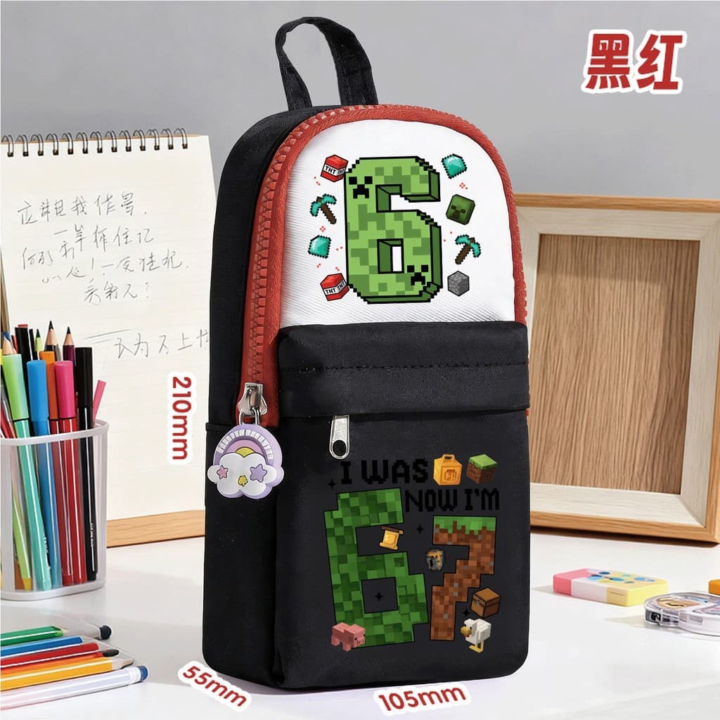 Steal A Brainrot Blue 67 Cover Pencil Case Pen Bag Hitting Color 3 ช่องกระเป๋าถือกระเป๋าเก็บ รูปที่ 6
