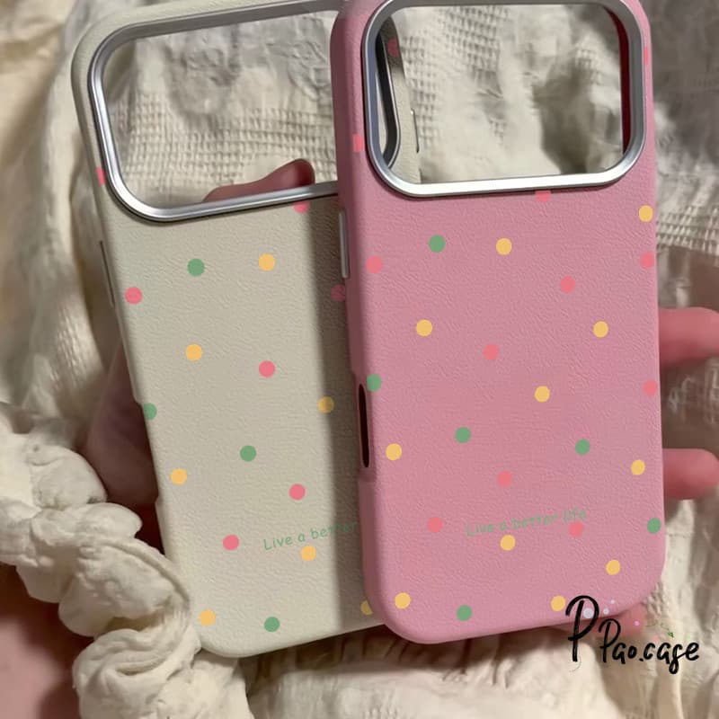 เคสไอโฟน17 16 เคสหนังวัว ลายจุดสีสดใสฮิต สำหรับiPhone 17 13 AIR 14 15 16 12 11 Pro Max 7 8 14 15 16 Plus XR X SE 2 3 รูปที่ 8